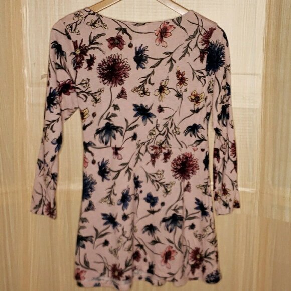 H&M Mama Maternity Pink Floral Knit Tunic Medium - Picture 2 of 5